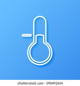 Icon weather thermometer on a blue background