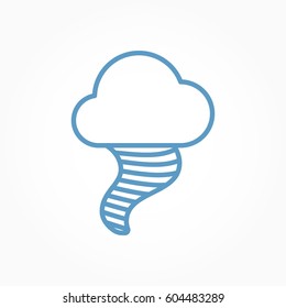 Icon weather tornado and cloud on a white background