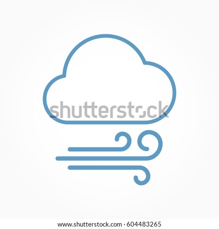 Icon weather wind and cloud on a white background