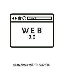 Icon web 3.0 black color vector 