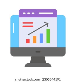 An icon of web analysis in trendy style isolated on white background