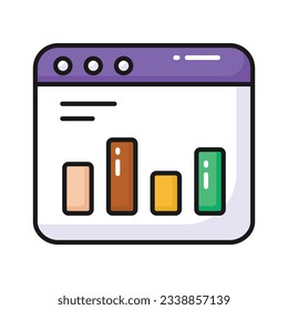 Un icono del análisis web en estilo de moda aislado en fondo blanco