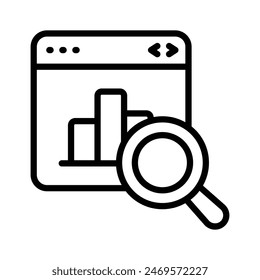 An icon of web analysis in trendy style isolated on white background
