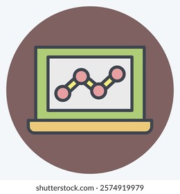 Icon Web Analytics. related to Media and Advertising symbol. color mate style. editable