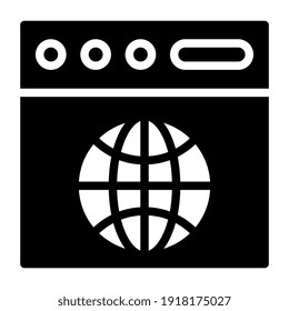 Icon of web browser, glyph design