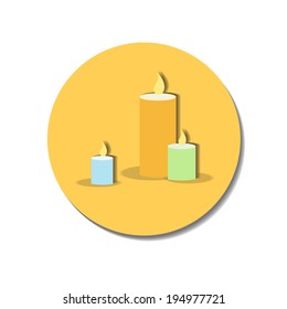 Icon web of candles over white background