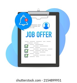 Icon for web design with job offer. Creative vector illustration. Job interview vector illustration concept