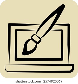Icon Web Design. related to Media and Advertising symbol. hand drawn style. editable