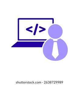 Icon a web developer, isolated against a clean background.