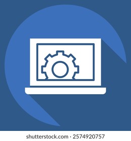 Icon Web Development. related to Media and Advertising symbol. long shadow style