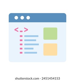 Un ícono del desarrollo de Web en estilo de moda, Vector premium