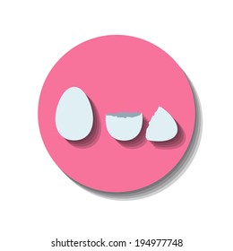 Icon web of egg over white background