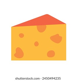 Icon web Flat cheese isolated on white background. Vector illustration for print, banner, card, brochure, logo, menu