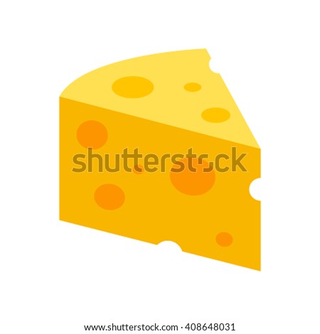 Icon web  Flat cheese isolated on white background. Vector illustration