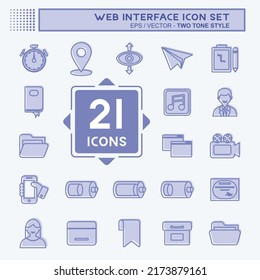 Icon Web Interface Set. two tone style. simple design editable. design template vector. simple symbol illustration