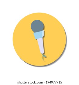 Icon web of microphone over white background