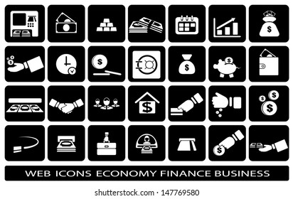 icon web on a subject business finance economy