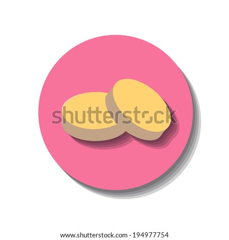 Icon web of pills over white background