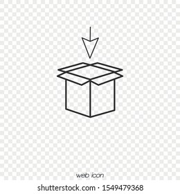 Icon for web site in linear style. Download information. Vector graphics.