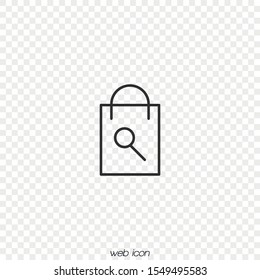 Icon for web site in linear style. Search for goods on the Internet.