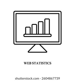 Icon a web statistics, isolated against a clean background.