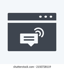 Icon Web Support. suitable for IT Services symbol. glyph style. simple design editable. design template vector. simple symbol illustration