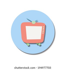 Icon web of TV over white background
