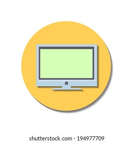 Icon web of TV over white background