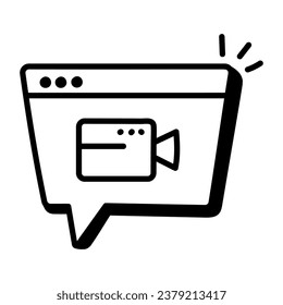 Un icono del chat de vídeo web en un diseño editable 
