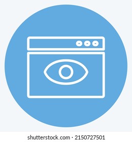 Icon Web Visibility. suitable for IT Services symbol. blue eyes style. simple design editable. design template vector. simple symbol illustration