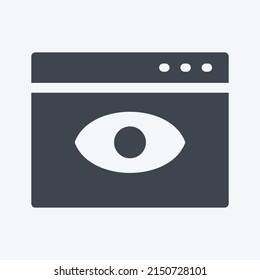 Icon Web Visibility. suitable for IT Services symbol. glyph style. simple design editable. design template vector. simple symbol illustration