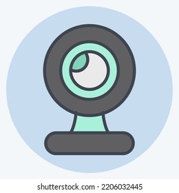 Icon Webcam. suitable for Computer Components symbol. color mate style. simple design editable. design template vector. simple illustration