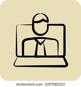 Icon Webinar. related to Education symbol. glyph style. simple design editable. simple illustration