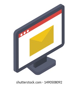 Icon of webmail isometric design.