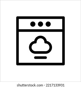 Icon Website, Cloud Computing, Outline, Flat Icon Logo Illustration Vector Isolated. Suitable for Web Design, Logo, App. 