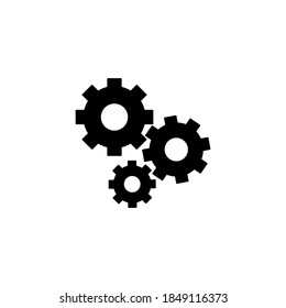 Icon for website design, interface and program. Sign setting, updating, loading, downlow, forward, and backward. Gear mechanism symbol. Vector characters.