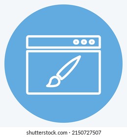 Diseño de sitio web de iconos. adecuado para el símbolo IT Services. estilo ojos azules. diseño simple editable. vector de plantilla de diseño. ilustración de símbolo simple