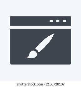 Icon Website Design. suitable for IT Services symbol. glyph style. simple design editable. design template vector. simple symbol illustration