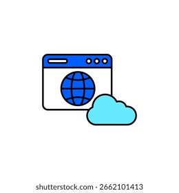 Ícone de um site, isolado contra um fundo limpo.