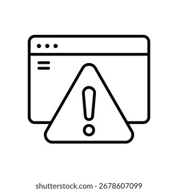 Icono de una página de Sitio web que está experimentando problemas o errores