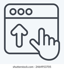 Icono Sitio web. relacionado con Botón símbolo de Descarga. estilo de línea. ilustración de diseño simple