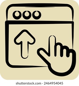 Icon Website. related to Button Download symbol. hand drawn style. simple design illustration