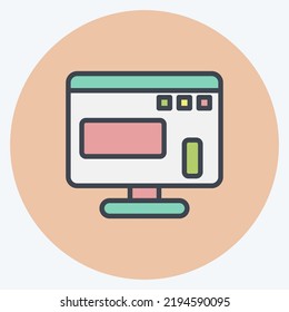 Icon Website. suitable for Branding symbol. color mate style. simple design editable. design template vector. simple illustration