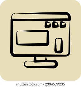 Icon Website. suitable for Branding symbol. hand drawn style. simple design editable. design template