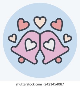 Icon Wedding Bells. related to Ring symbol. color mate style. simple design editable. simple illustration