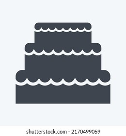 Icon Wedding Cake. suitable for Wedding symbol. glyph style. simple design editable. design template vector. simple symbol illustration