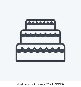 Icon Wedding Cake. suitable for Wedding symbol. line style. simple design editable. design template vector. simple symbol illustration