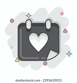 Icon Wedding Day. related to Decoration symbol. comic style. simple design editable. simple illustration
