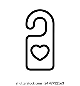 Icon of wedding hanger, heart symbol on door hanger, door hanging accessory