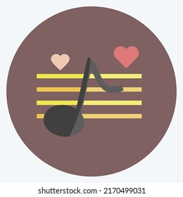 Icon Wedding Music. suitable for Wedding symbol. flat style. simple design editable. design template vector. simple symbol illustration